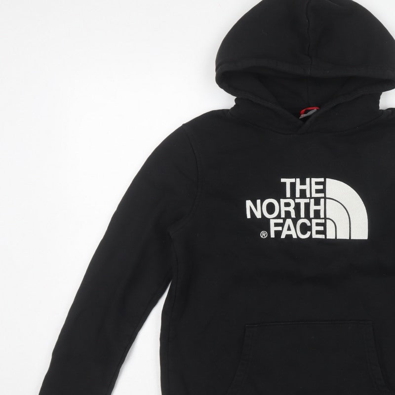 The North Face Boys Black XL Logo Pullover Hoodie Cotton Kangaroo Pocket