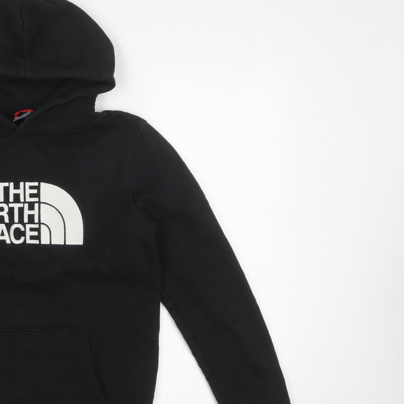 The North Face Boys Black XL Logo Pullover Hoodie Cotton Kangaroo Pocket