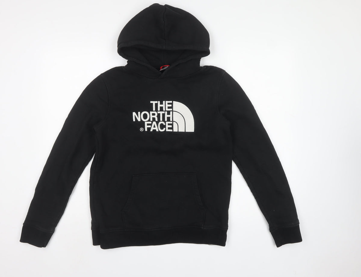 The North Face Boys Black XL Logo Pullover Hoodie Cotton Kangaroo Pocket