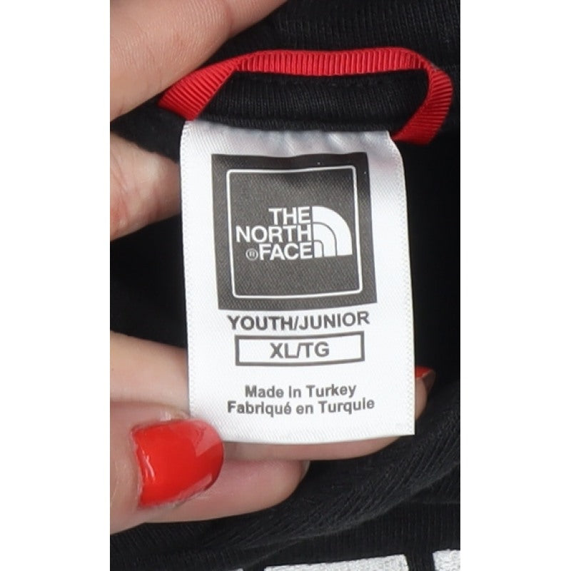 The North Face Boys Black XL Logo Pullover Hoodie Cotton Kangaroo Pocket