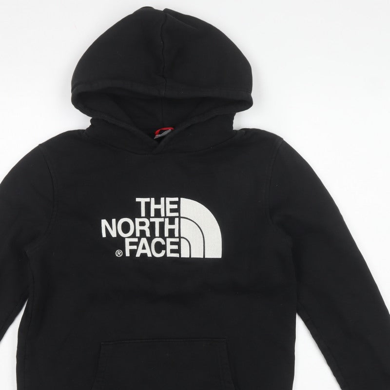 The North Face Boys Black XL Logo Pullover Hoodie Cotton Kangaroo Pocket
