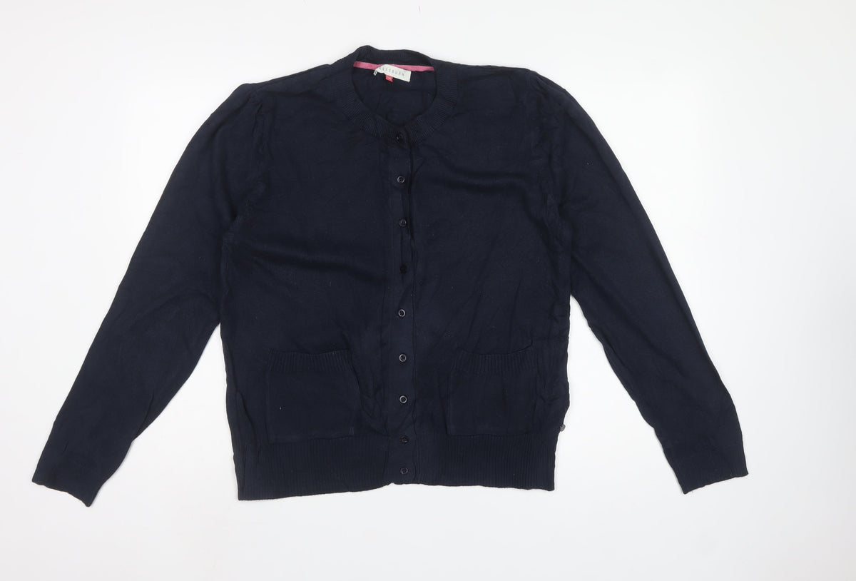 Brakeburn Women’s Navy Blue Size 14 Button Pocket Knit Cardigan