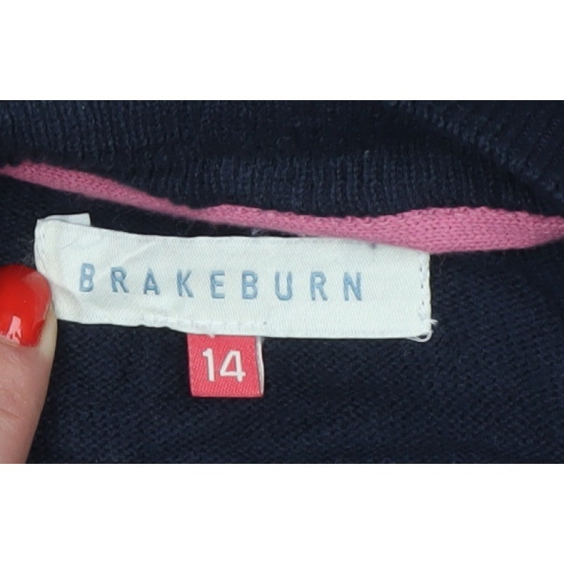 Brakeburn Women’s Navy Blue Size 14 Button Pocket Knit Cardigan