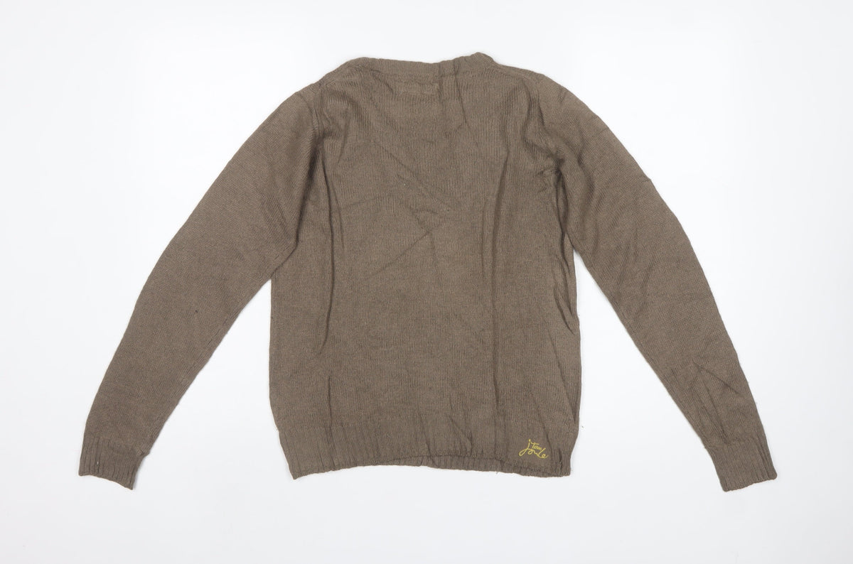 Little Joule Girls Brown Dog Knit Pullover Jumper 11-12 Years