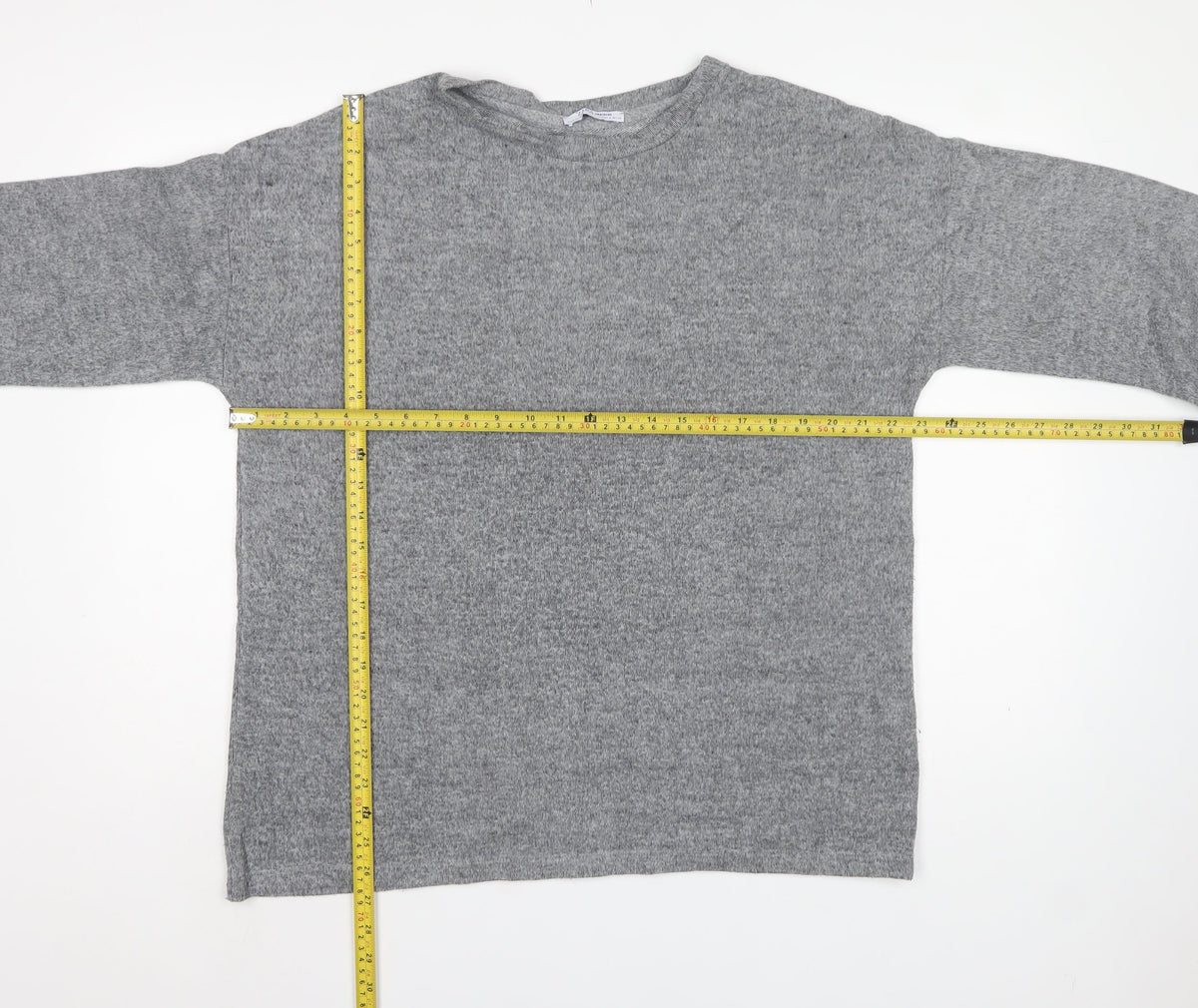 Zara Trafaluc Women Grey M Crew Neck Knit Pullover Jumper