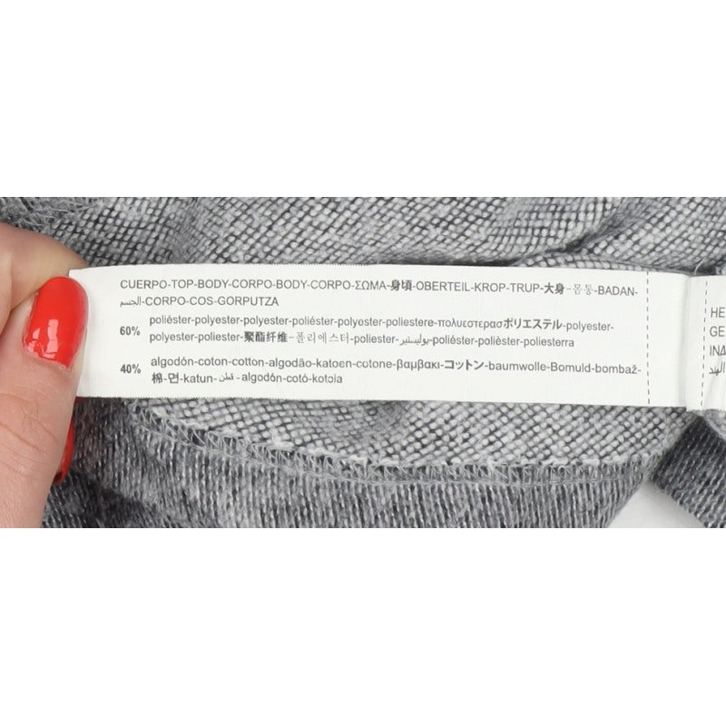 Zara Trafaluc Women Grey M Crew Neck Knit Pullover Jumper