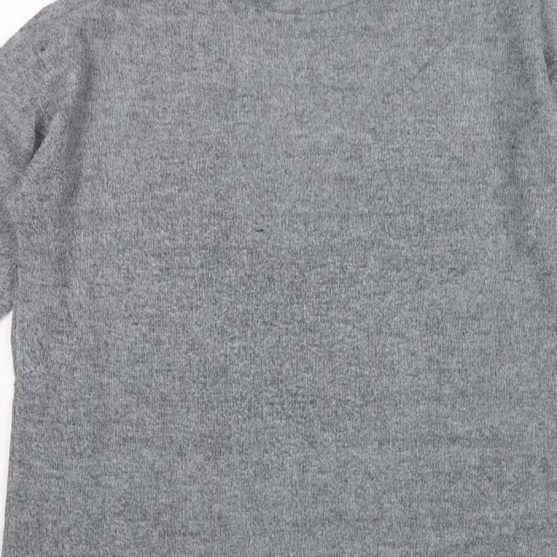 Zara Trafaluc Women Grey M Crew Neck Knit Pullover Jumper