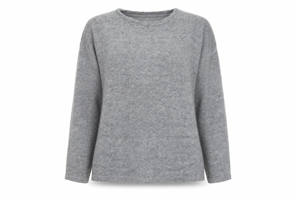 Zara Trafaluc Women Grey M Crew Neck Knit Pullover Jumper