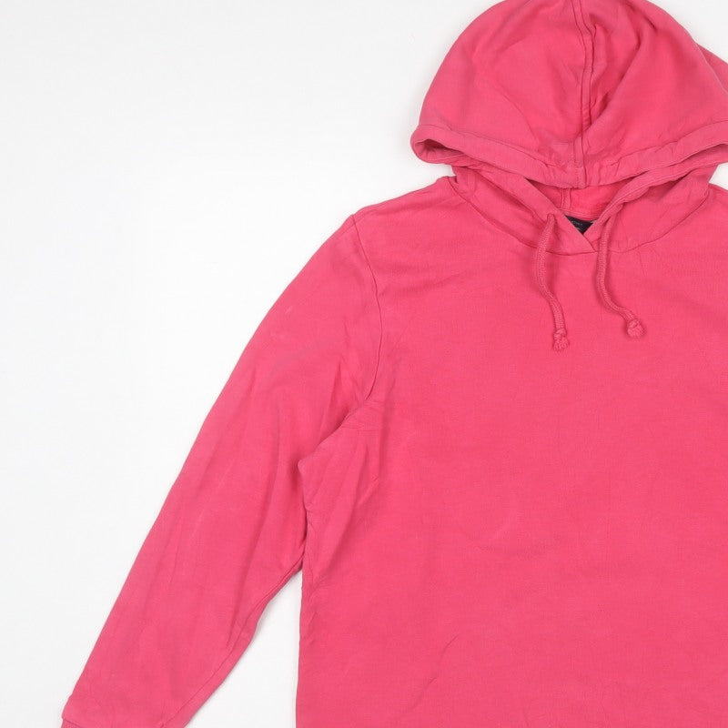 Marks and Spencer Women's Pink UK 14 Pullover Hoodie Cotton Blend