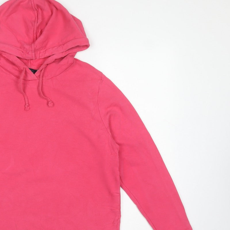 Marks and Spencer Women's Pink UK 14 Pullover Hoodie Cotton Blend