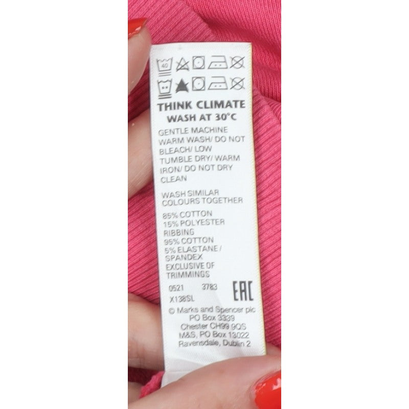 Marks and Spencer Women's Pink UK 14 Pullover Hoodie Cotton Blend
