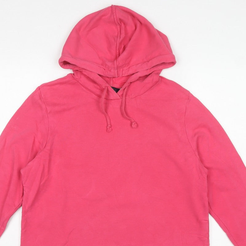 Marks and Spencer Women's Pink UK 14 Pullover Hoodie Cotton Blend