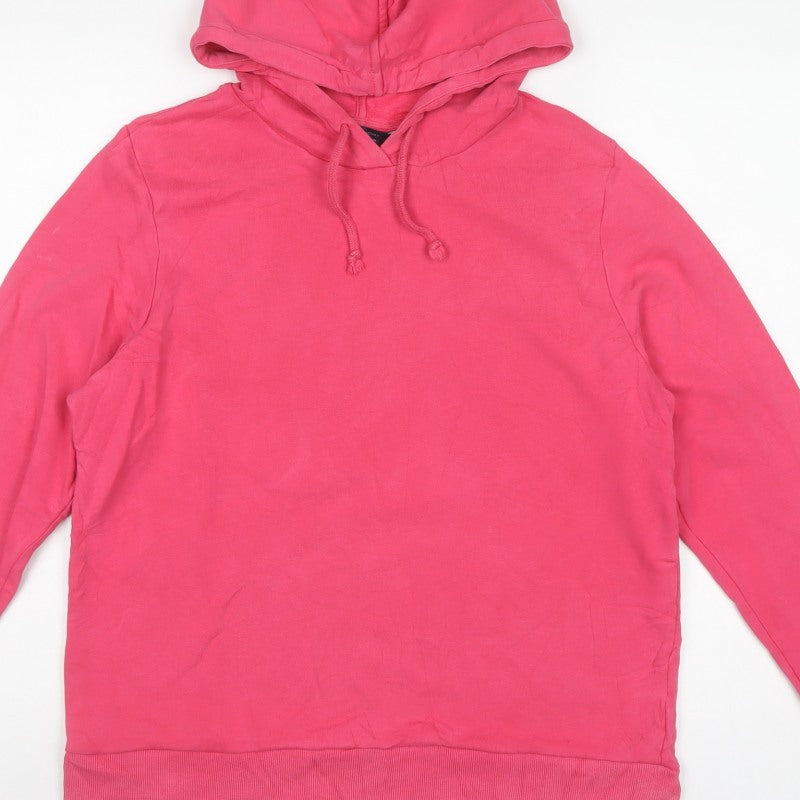 Marks and Spencer Women's Pink UK 14 Pullover Hoodie Cotton Blend