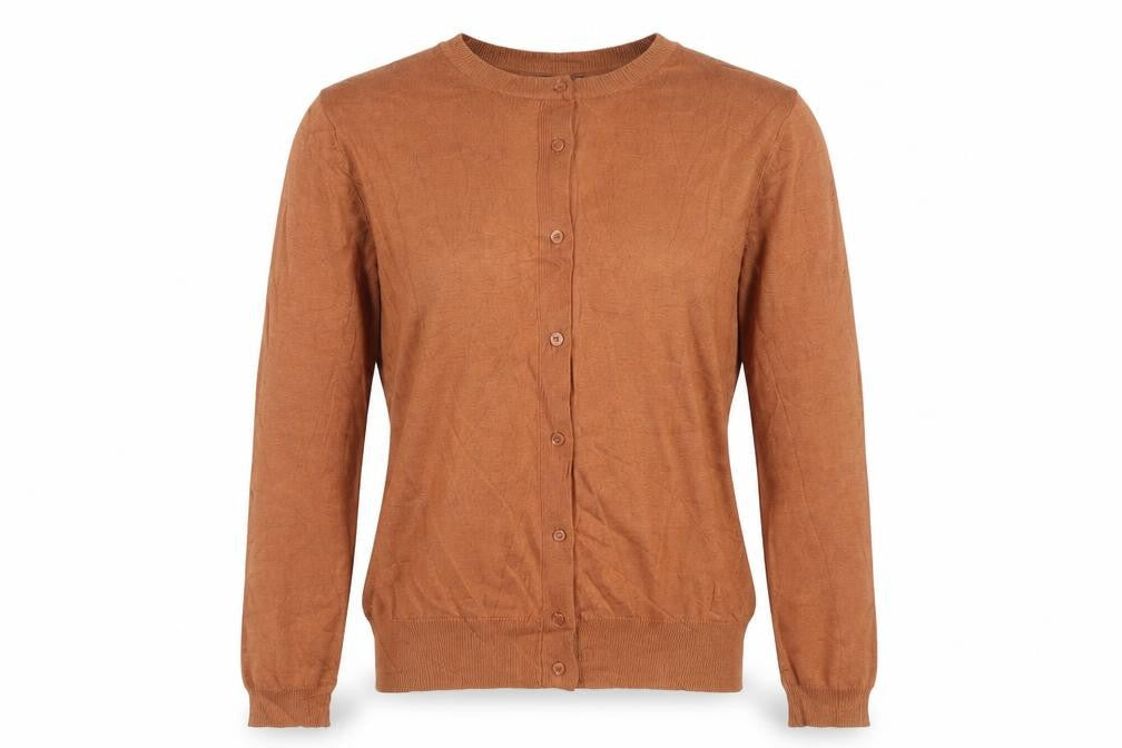 Marks and Spencer Women’s Brown Size 10 Round Neck Button Cardigan