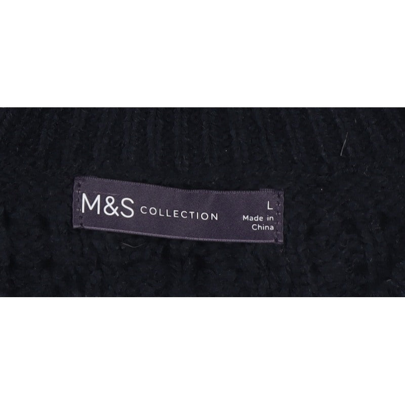 Marks and Spencer Women’s Black L Cable-Knit Sleeveless Jumper Vest