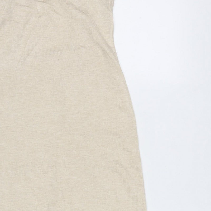 Warehouse Women Ivory M Knit Fringe Backless Maxi Dress