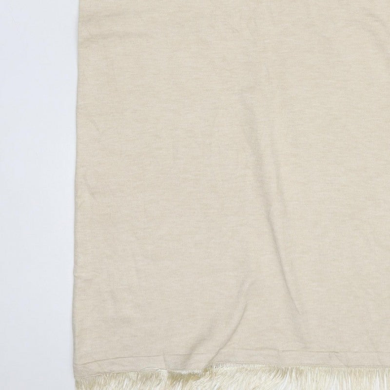 Warehouse Women Ivory M Knit Fringe Backless Maxi Dress