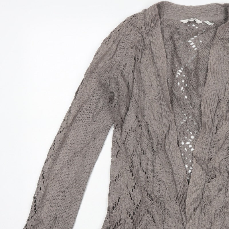 Fat Face Women’s Grey Size 12 Open Cable Knit Cardigan