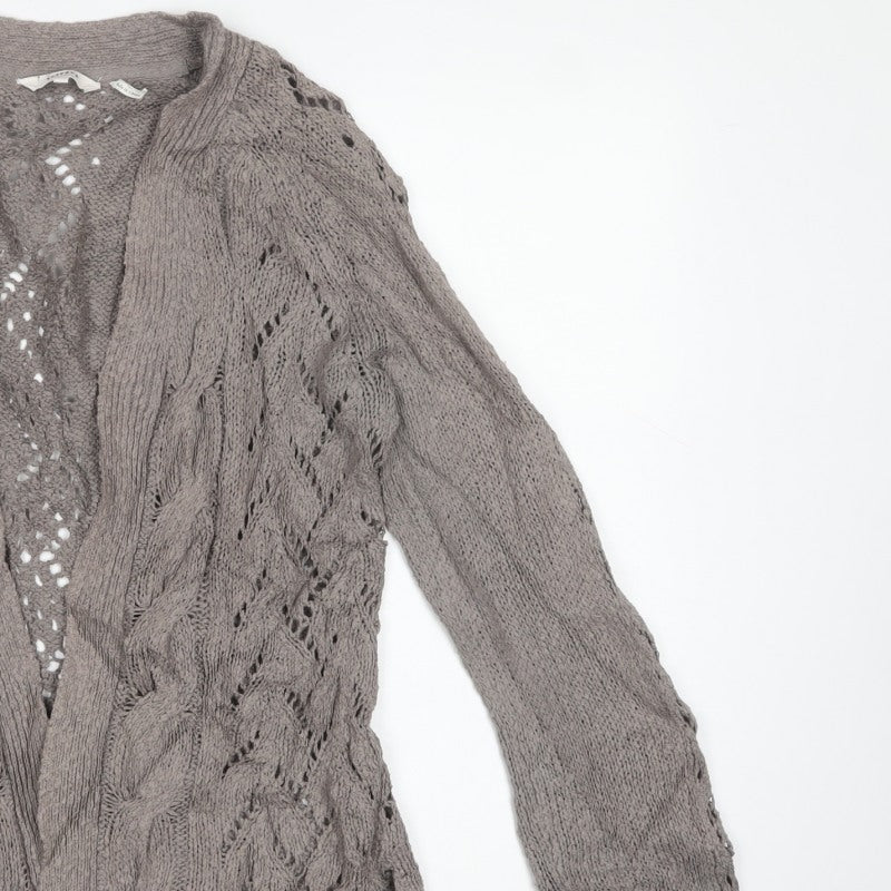 Fat Face Women’s Grey Size 12 Open Cable Knit Cardigan