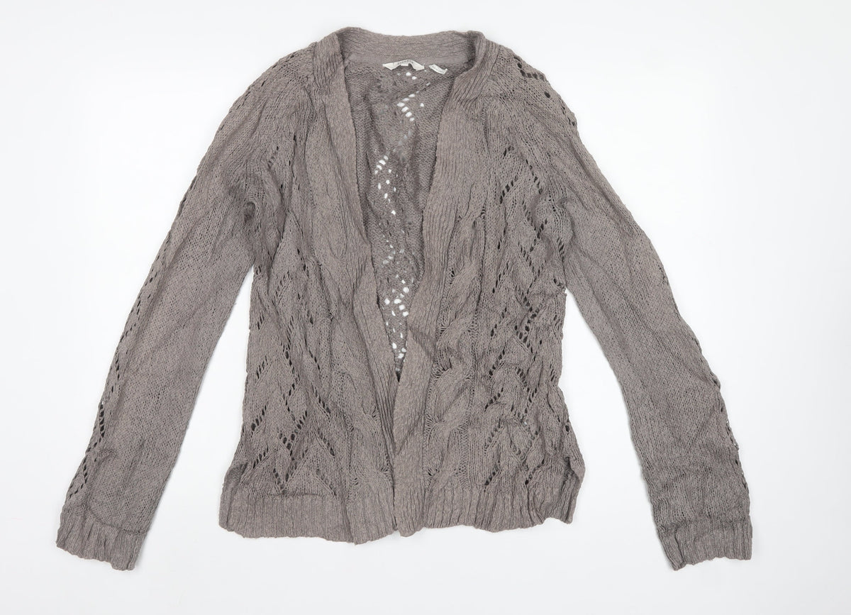 Fat Face Women’s Grey Size 12 Open Cable Knit Cardigan