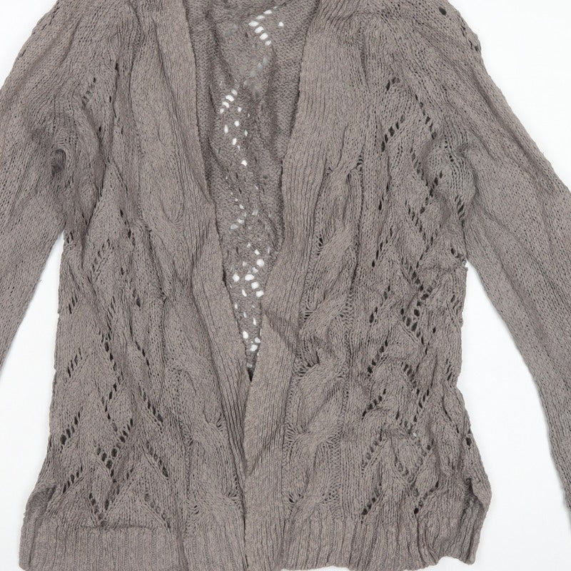 Fat Face Women’s Grey Size 12 Open Cable Knit Cardigan