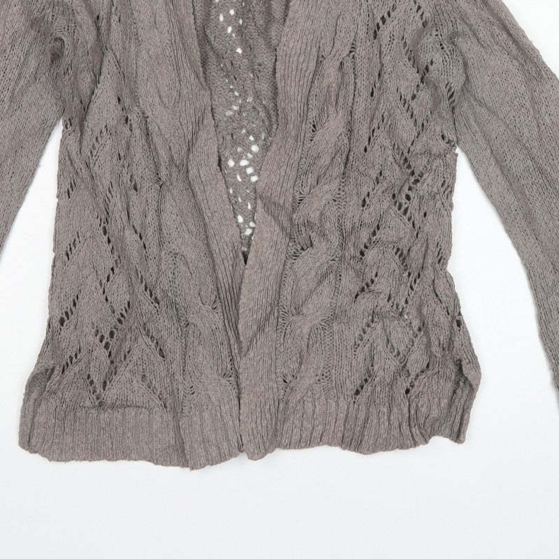 Fat Face Women’s Grey Size 12 Open Cable Knit Cardigan