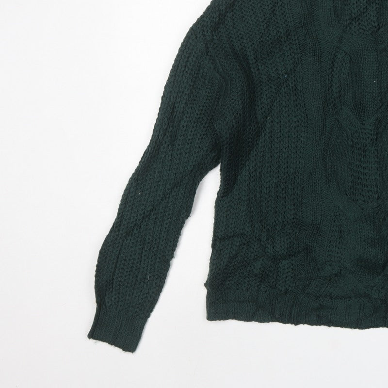 Vero Moda Women’s Green L Cable Knit Crew Neck Pullover Jumper
