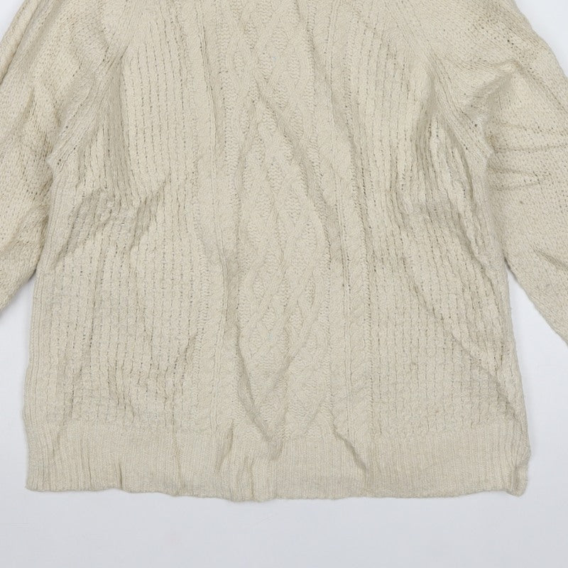 White Stuff Women’s Ivory UK 10 Cable Knit Roll Neck Jumper