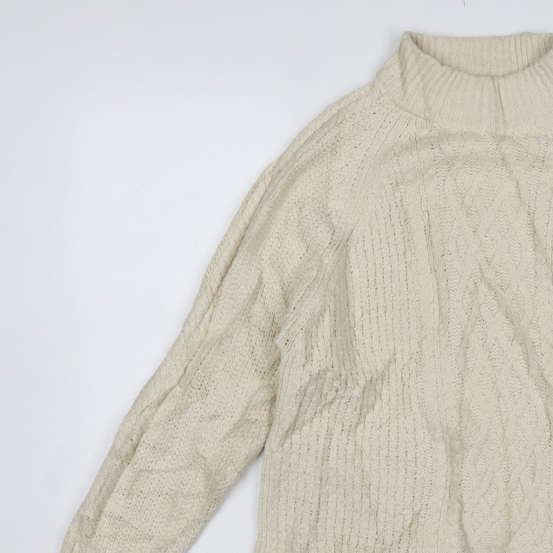 White Stuff Women’s Ivory UK 10 Cable Knit Roll Neck Jumper