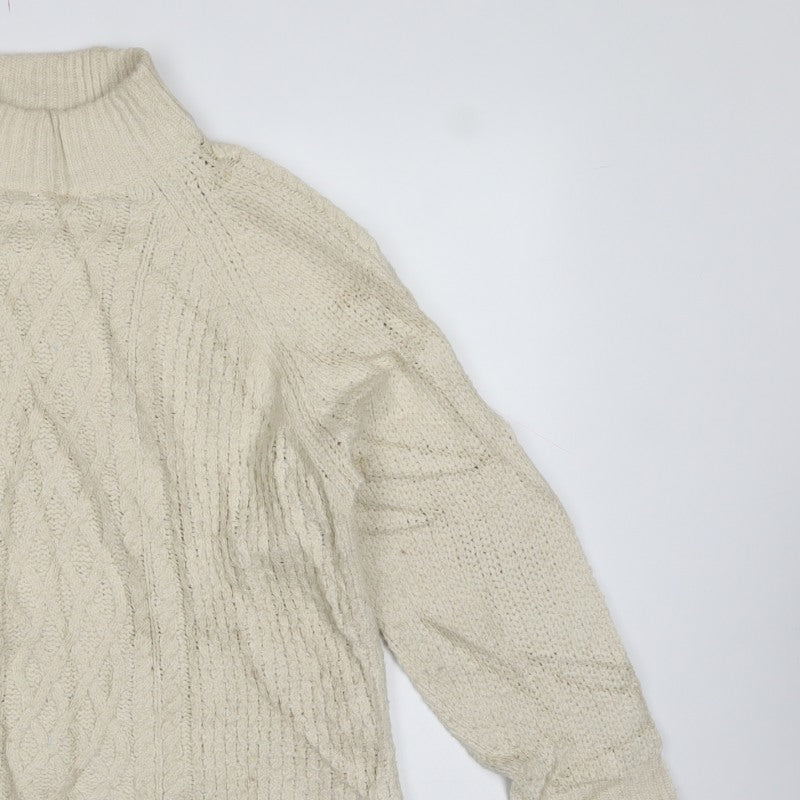 White Stuff Women’s Ivory UK 10 Cable Knit Roll Neck Jumper