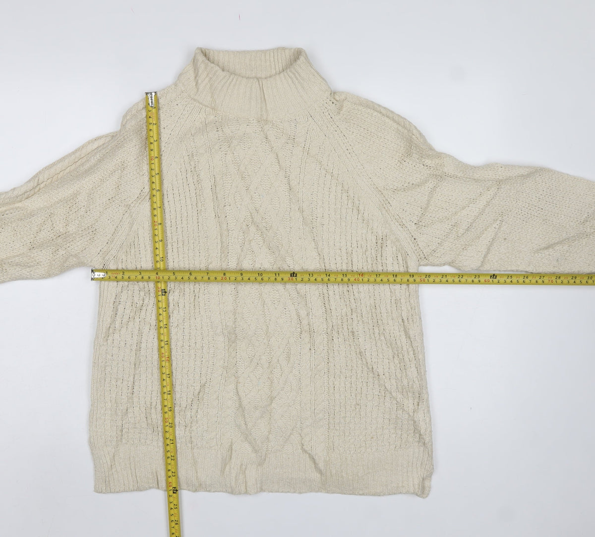 White Stuff Women’s Ivory UK 10 Cable Knit Roll Neck Jumper