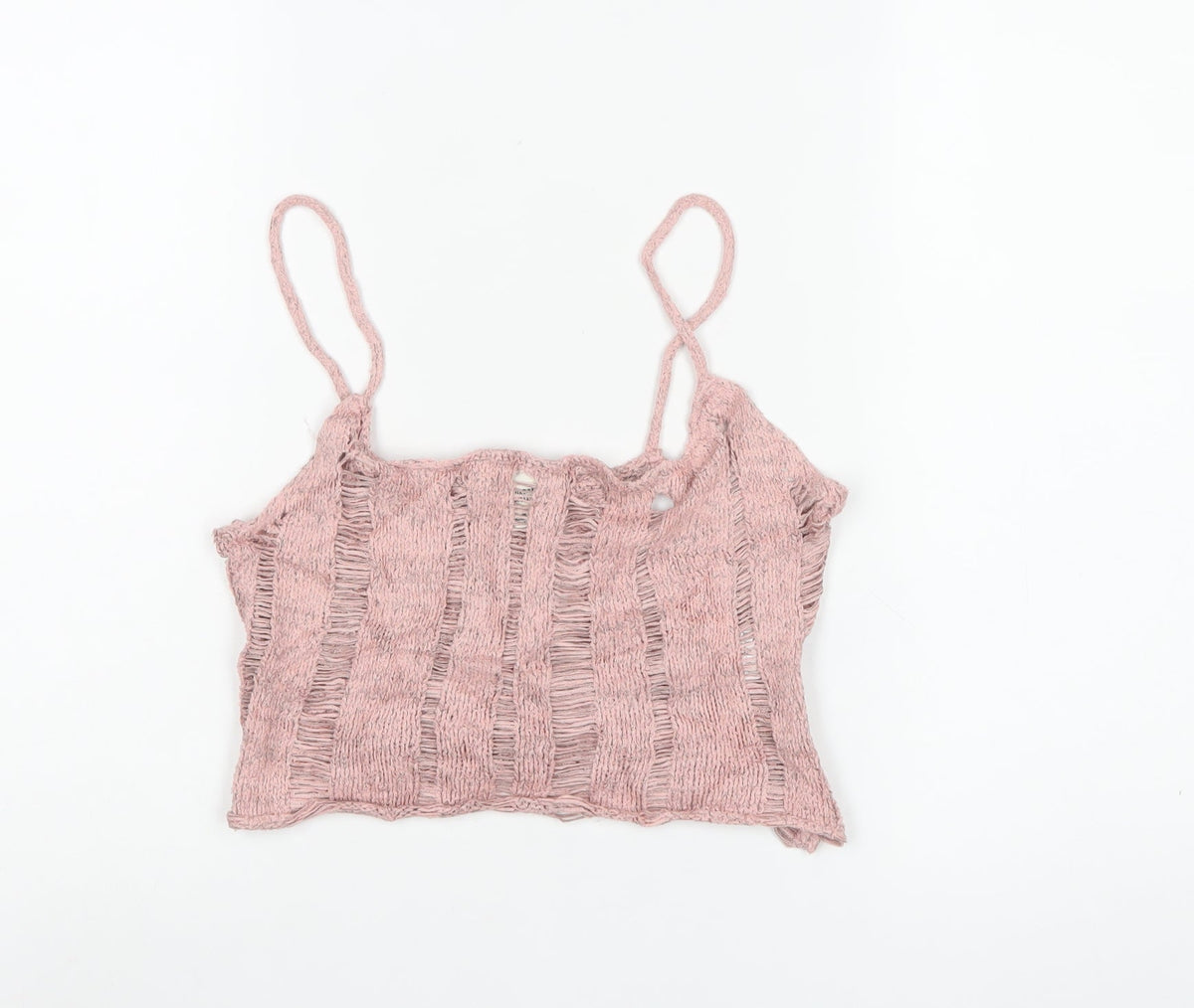 Urban Outfitters Women Pink M Knit Cropped Camisole Strappy Tank Top