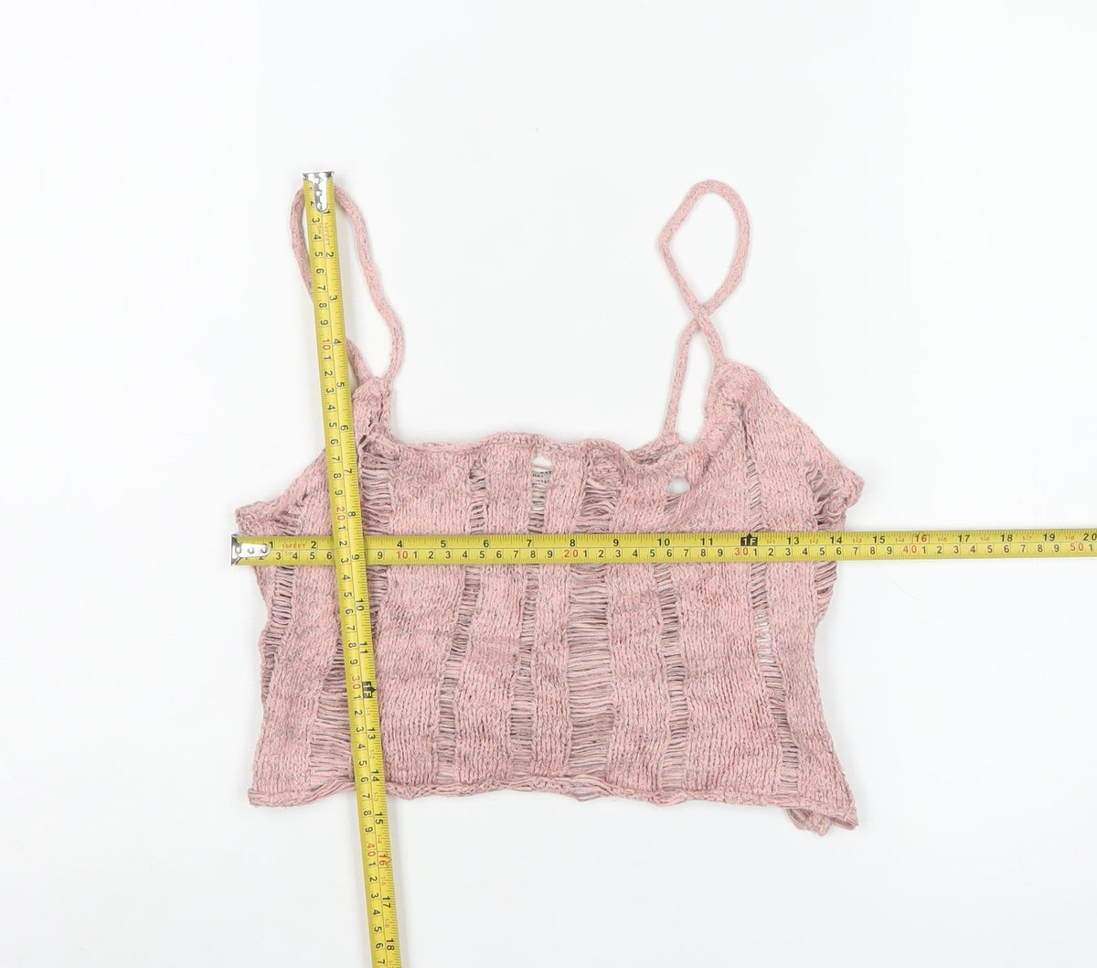 Urban Outfitters Women Pink M Knit Cropped Camisole Strappy Tank Top
