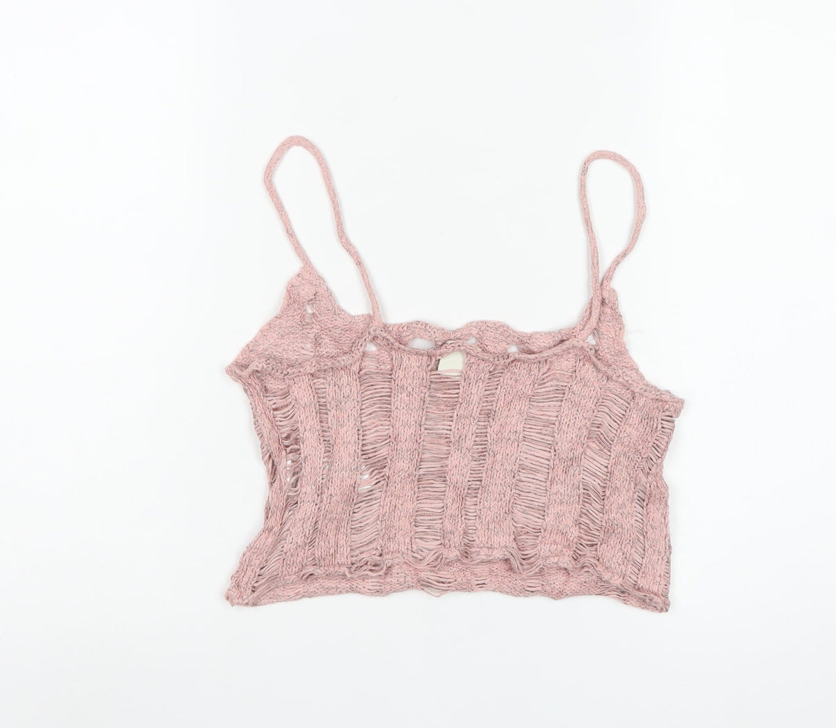 Urban Outfitters Women Pink M Knit Cropped Camisole Strappy Tank Top