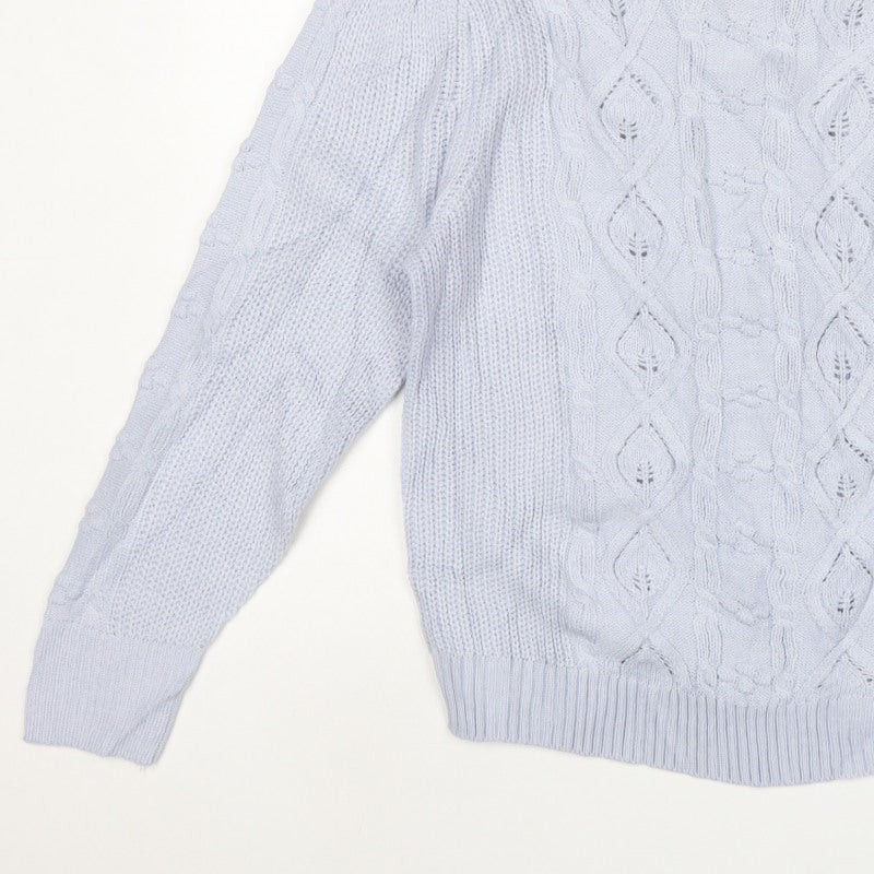 Paramour Women’s Blue XL Cable-Knit Crew Neck Acrylic Pullover Jumper