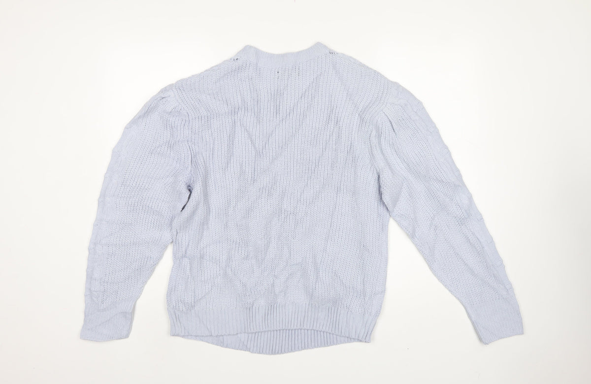 Paramour Women’s Blue XL Cable-Knit Crew Neck Acrylic Pullover Jumper