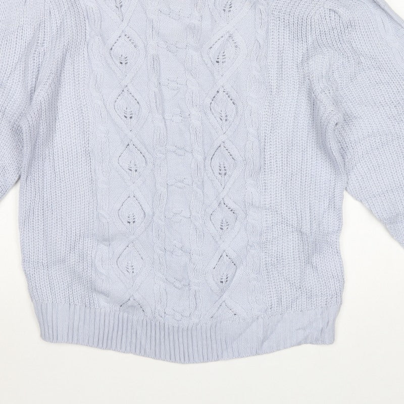 Paramour Women’s Blue XL Cable-Knit Crew Neck Acrylic Pullover Jumper