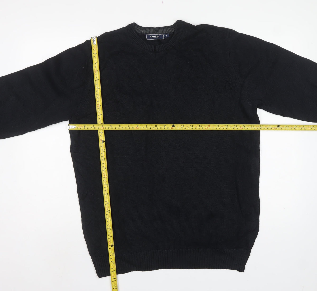 Maine New England Men’s Black M Crew Neck Knit Pullover Jumper