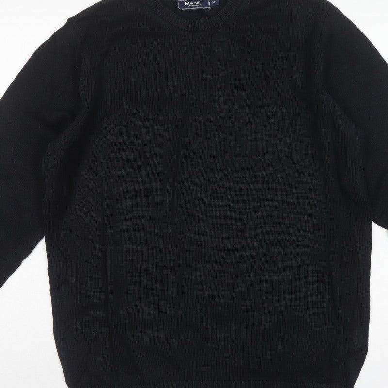 Maine New England Men’s Black M Crew Neck Knit Pullover Jumper
