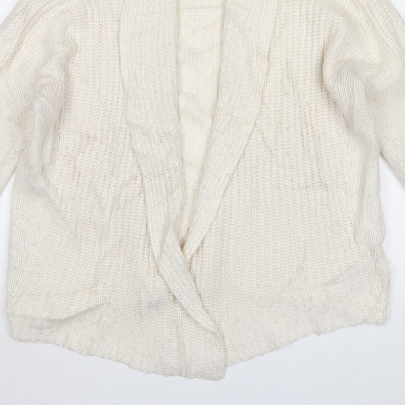 Gap Women Ivory S Chunky Knit Open Cowl Neck Cardigan