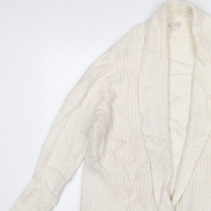 Gap Women Ivory S Chunky Knit Open Cowl Neck Cardigan