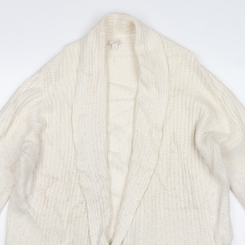 Gap Women Ivory S Chunky Knit Open Cowl Neck Cardigan