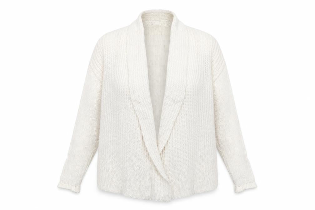 Gap Women Ivory S Chunky Knit Open Cowl Neck Cardigan
