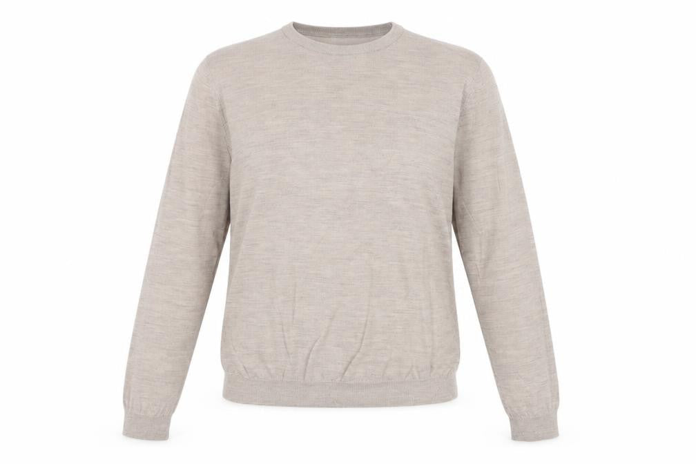 Reiss Women’s Beige 100% Wool Crew Neck Fine Knit Pullover Jumper M