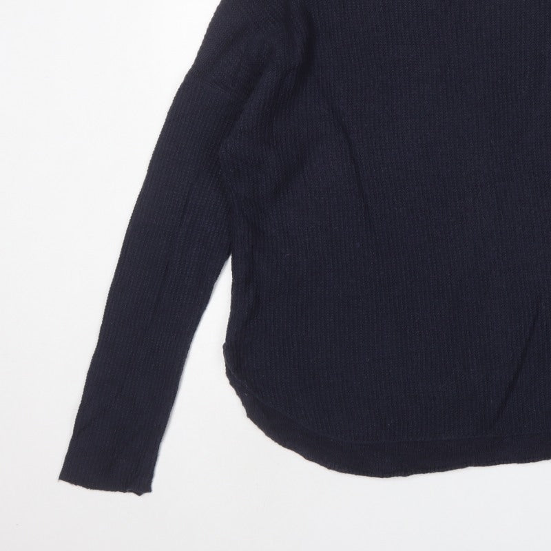 Gap Women’s Blue XL Rib Knit Wool Blend Crew Neck Pullover Jumper