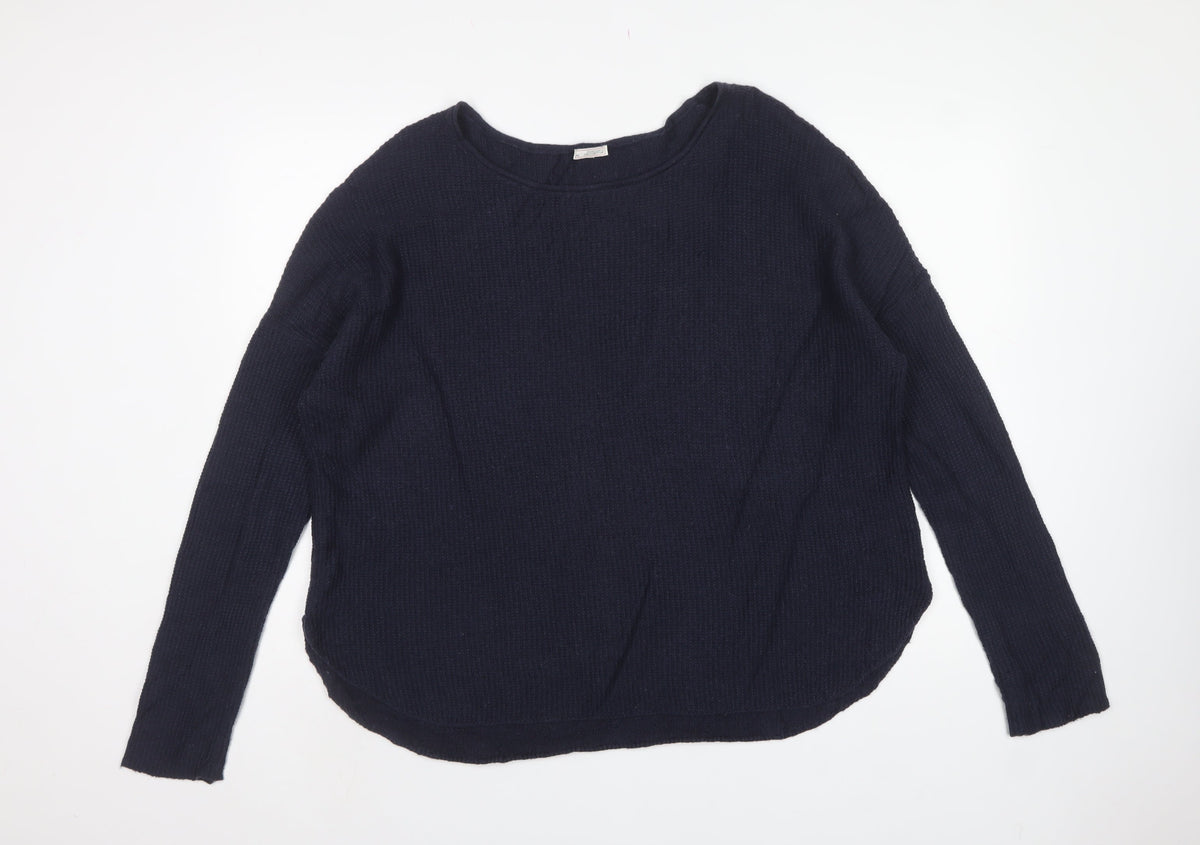 Gap Women’s Blue XL Rib Knit Wool Blend Crew Neck Pullover Jumper