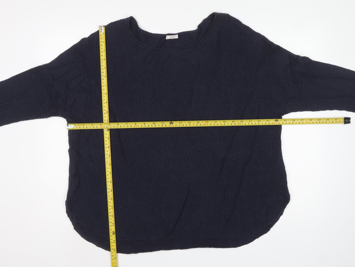 Gap Women’s Blue XL Rib Knit Wool Blend Crew Neck Pullover Jumper