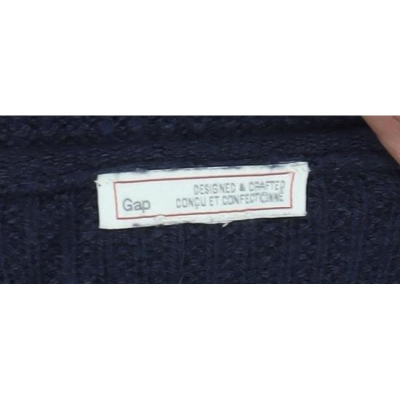 Gap Women’s Blue XL Rib Knit Wool Blend Crew Neck Pullover Jumper
