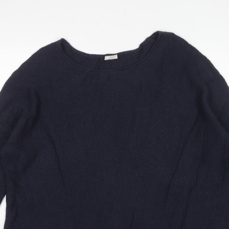 Gap Women’s Blue XL Rib Knit Wool Blend Crew Neck Pullover Jumper