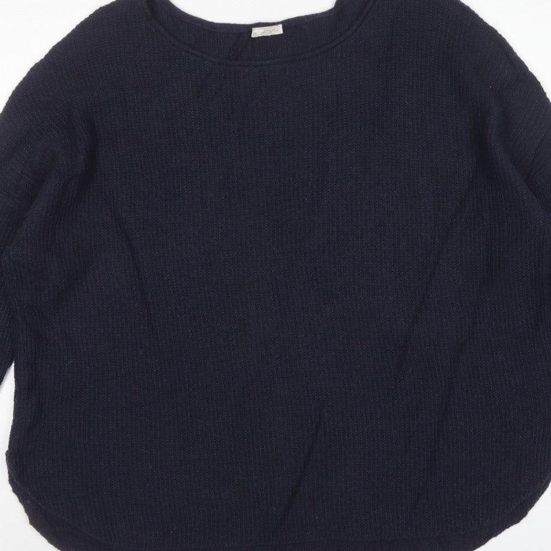 Gap Women’s Blue XL Rib Knit Wool Blend Crew Neck Pullover Jumper